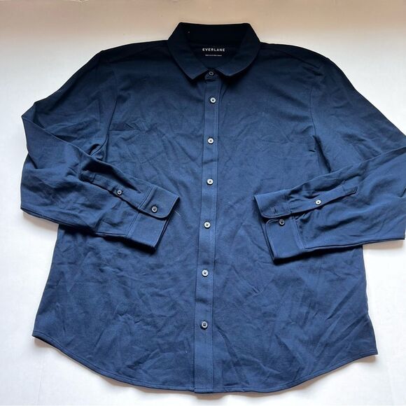 Everlane The Performance Button-Down Shirt Navy Blue Size XX-Large NWOT - Picture 2 of 6